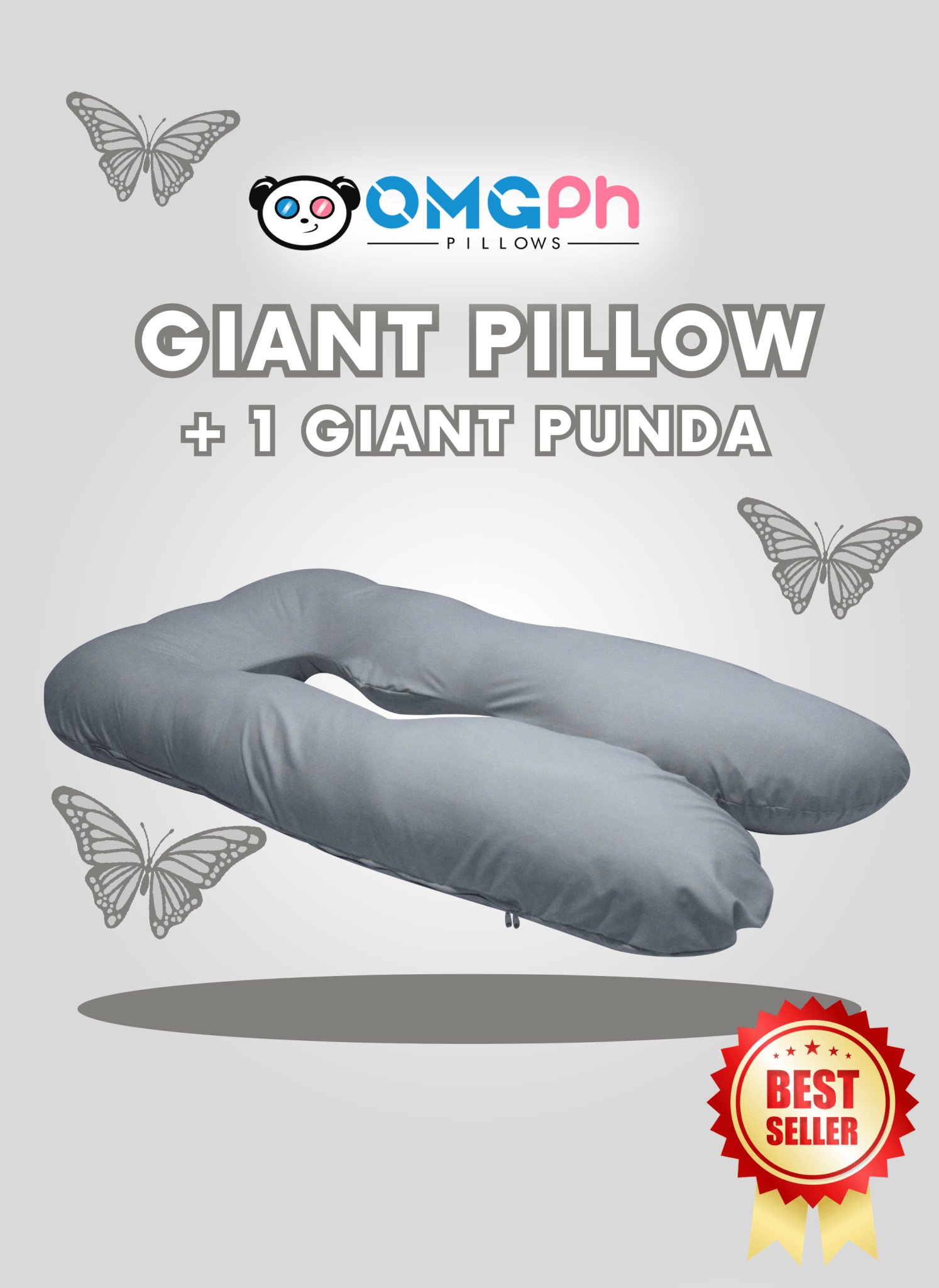 𝐎𝐌𝐆𝐏𝐡 𝐀𝐮𝐭𝐡𝐞𝐧𝐭𝐢𝐜 𝐆𝐢𝐚𝐧𝐭 5 FT, 3.5 KG U - Shaped Pregnancy Maternity Pillow 𝐁𝐔𝐘 𝟏 𝐏𝐢𝐥𝐥𝐨𝐰 + 𝐅𝐑𝐄𝐄 1 𝐏𝐮𝐧𝐝𝐚 - OMGPh Pillows