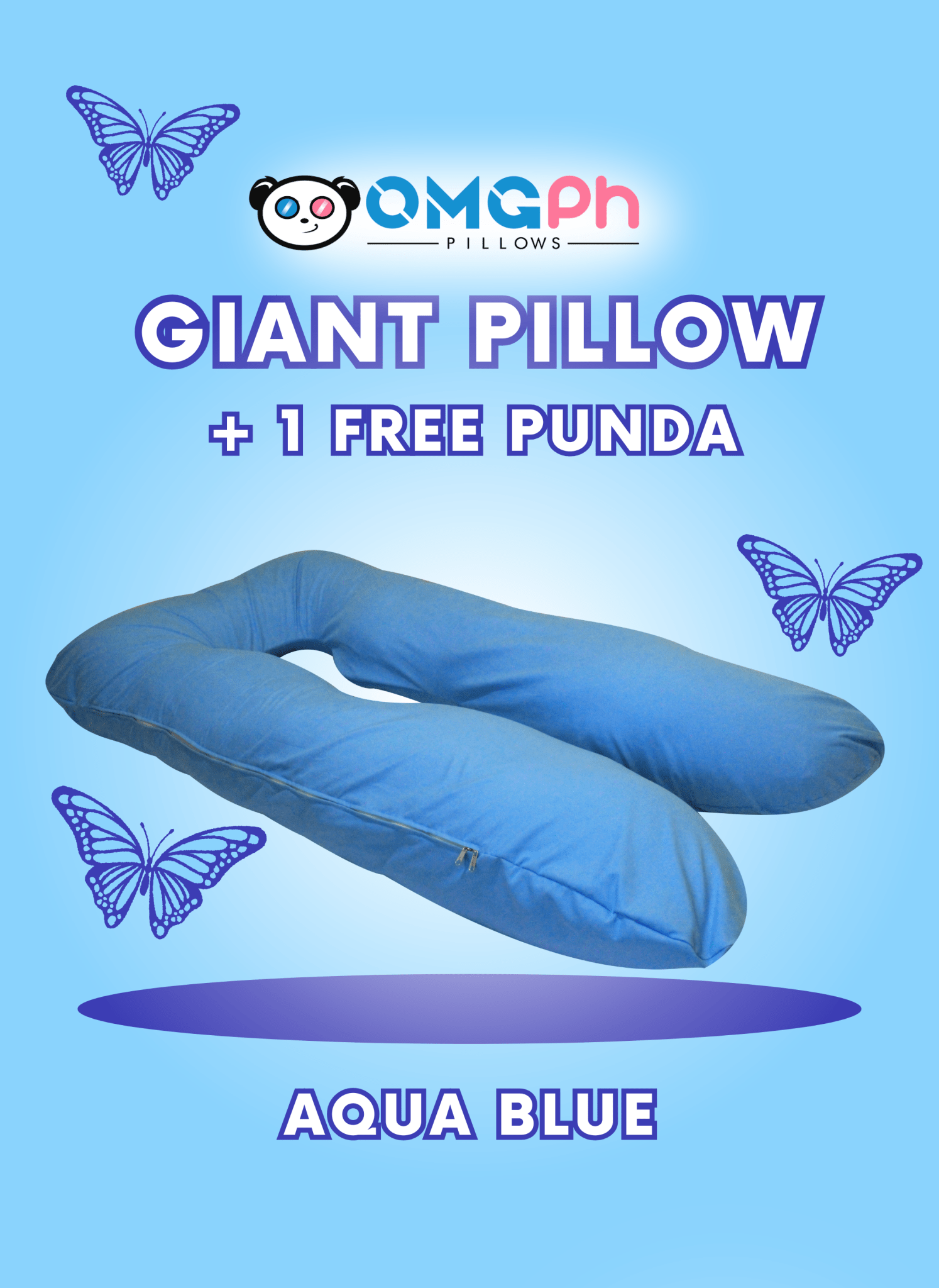 𝐎𝐌𝐆𝐏𝐡 𝐀𝐮𝐭𝐡𝐞𝐧𝐭𝐢𝐜 𝐆𝐢𝐚𝐧𝐭 5 FT, 3.5 KG U - Shaped Pregnancy Maternity Pillow 𝐁𝐔𝐘 𝟏 𝐏𝐢𝐥𝐥𝐨𝐰 + 𝐅𝐑𝐄𝐄 𝟐 𝐏𝐮𝐧𝐝𝐚 - OMGPh Pillows