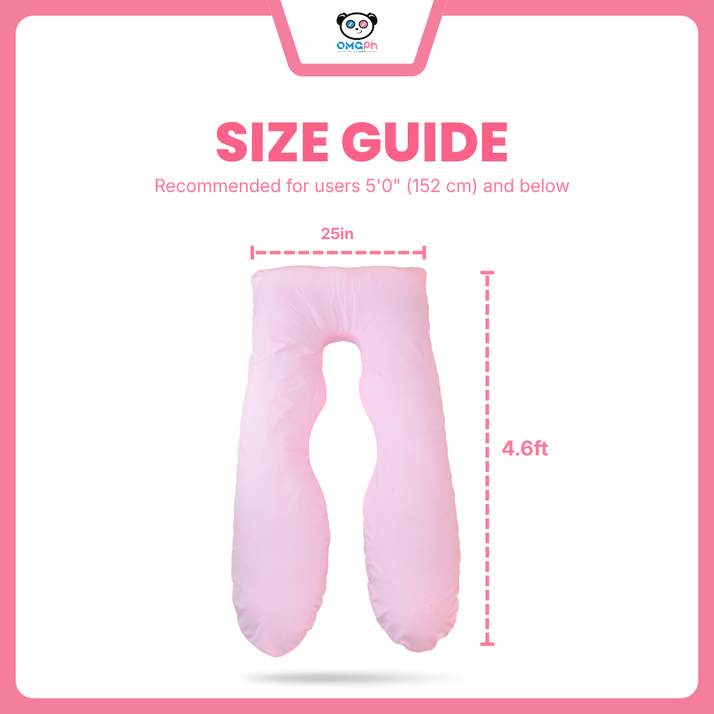 OMGPh 4.6FT Premium Pregnancy Pillow U Shape Full Body Maternity Support Pillow FREE 1 Punda - 2.5KG - OMGPh Pillows