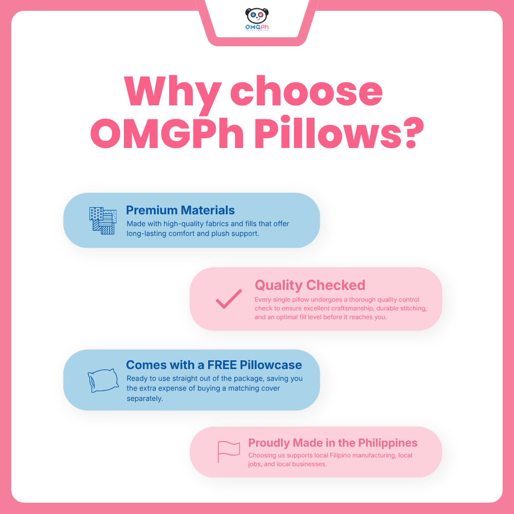 OMGPh 4.6FT Premium Pregnancy Pillow U Shape Full Body Maternity Support Pillow FREE 1 Punda - 2.5KG - OMGPh Pillows