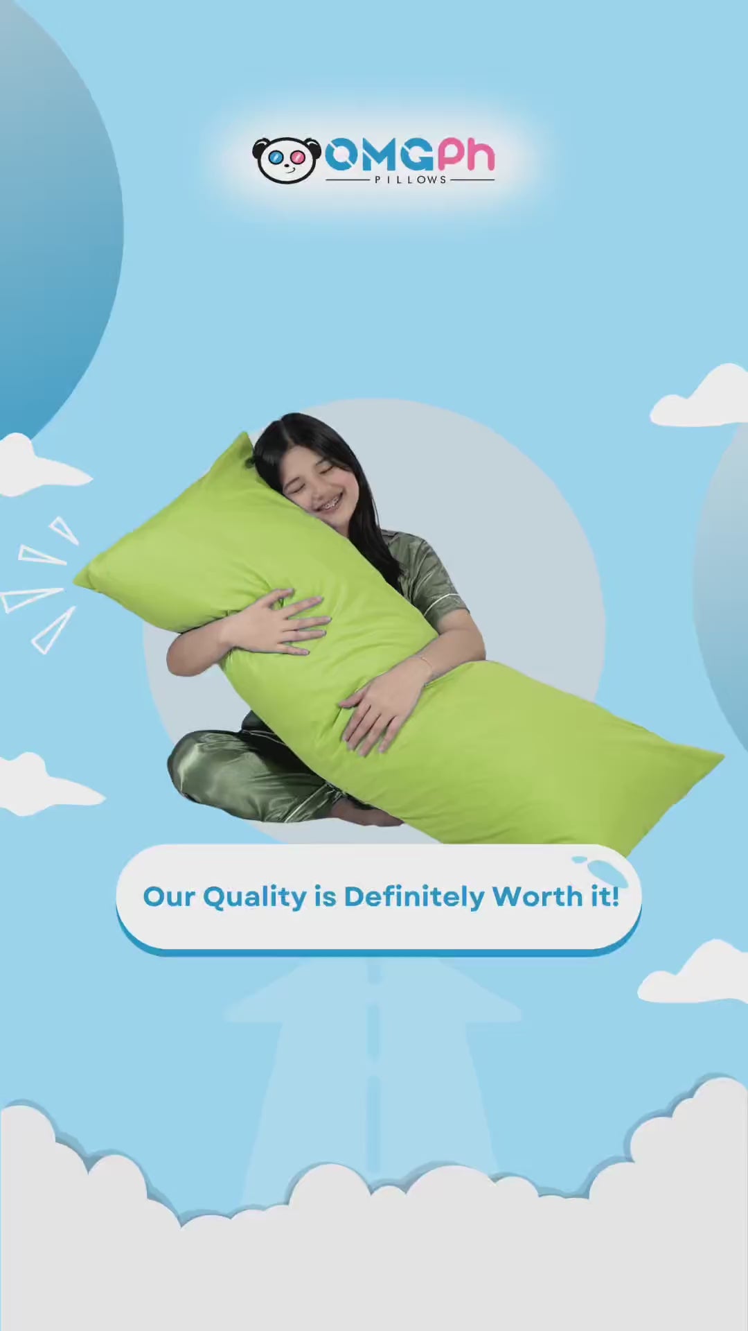 OMGPh Stripes Body Long Pillow – 18×45 IN | Buy 1 Pillow Get 1 Punda
